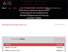 Tablet Screenshot of mitsubishipricelist.com